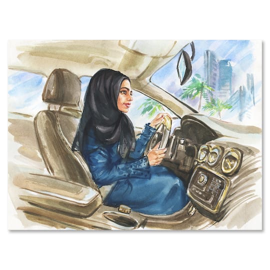 Designart - Arabian Woman Driving A Car I